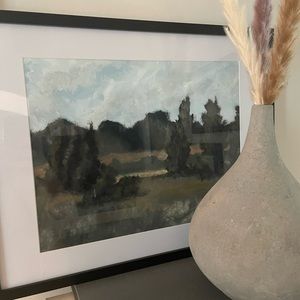 Original acrylic moody landscape painting, 11x14 framed to 14x18